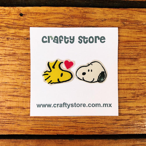 Aretes Snoopy y Woodstock