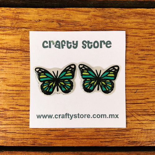 Aretes Mariposa Verde