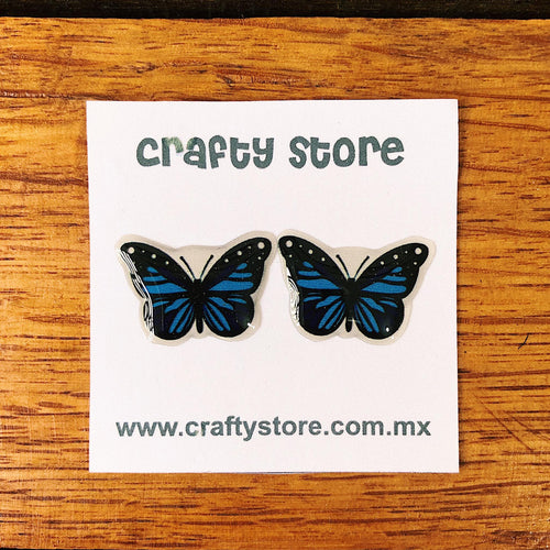 Aretes Mariposa Azul