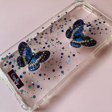 Funda Mariposa Azul y Brillos