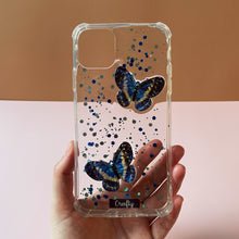 Funda Mariposa Azul y Brillos