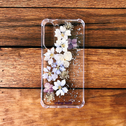 Funda Flores Brillos Plata