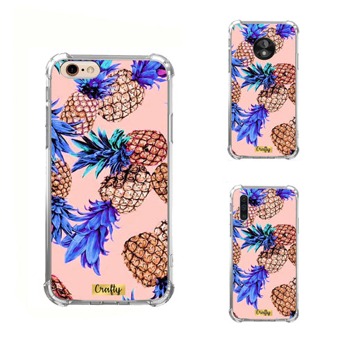 Funda Glossy Reforzada Piñas Rosadas