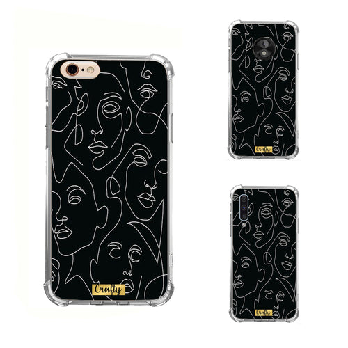 Funda Glossy Reforzada Rostro Negro