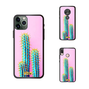 Funda Rubber Case TPU Cactus rosado