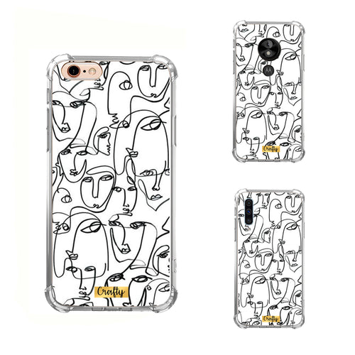 Funda Glossy Reforzada Cara Líneas Negras