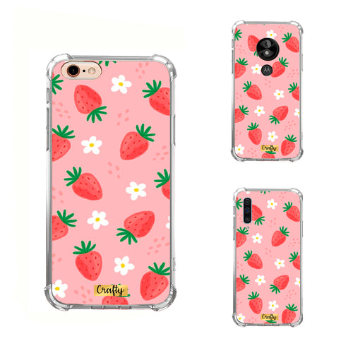 Funda Glossy Reforzada Fresas y Margaritas