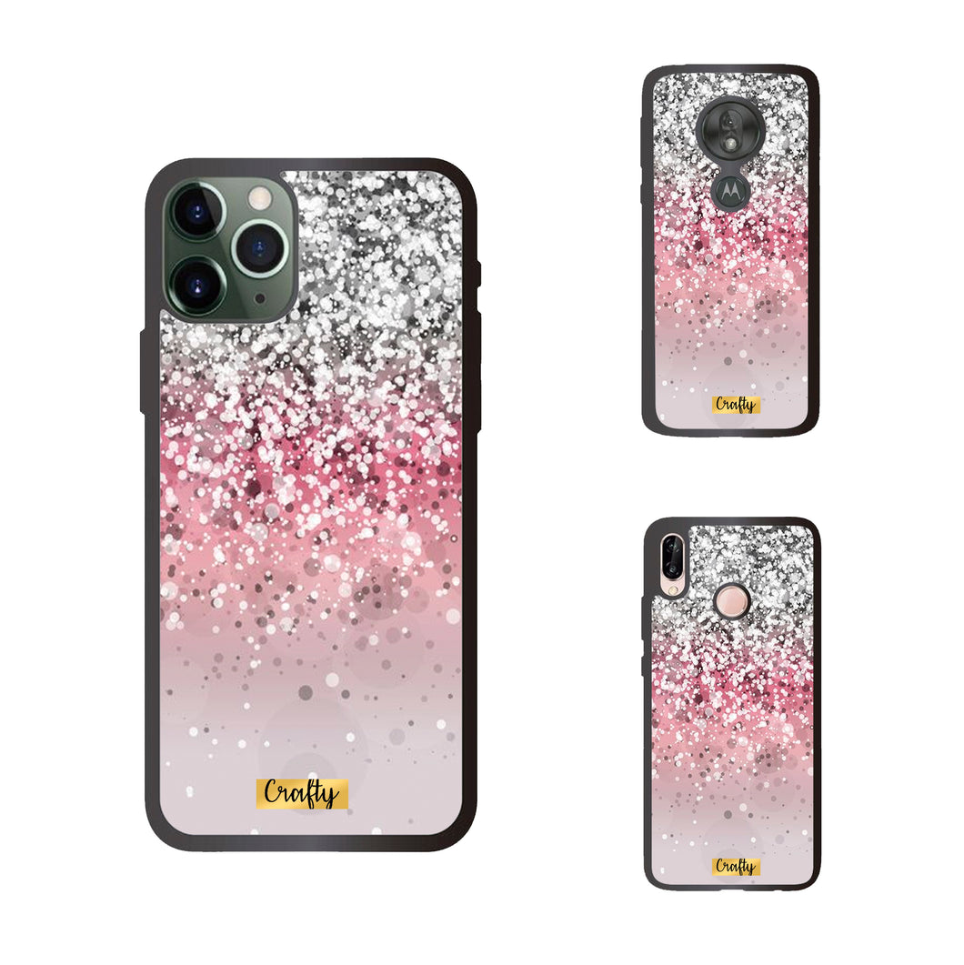 Funda Rubber Case TPU Glitter Silver Pink