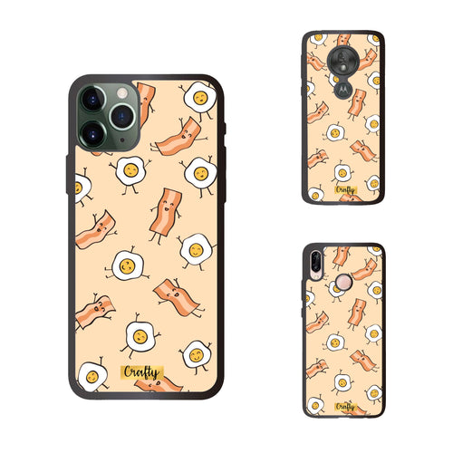 Funda Rubber Case TPU Huevitos con Tocino