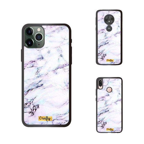 Funda Rubber Case TPU Mármol Blanco con Azul