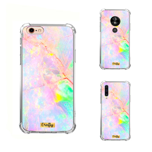 Funda Glossy Reforzada  Mármol Arcoíris