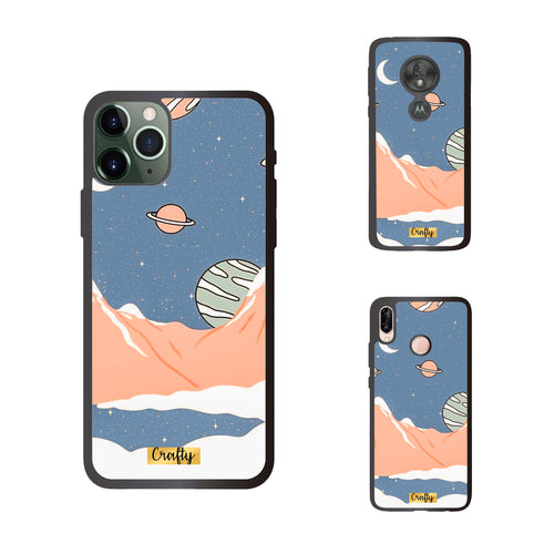 Funda Rubber Case TPU Montañas y planetas