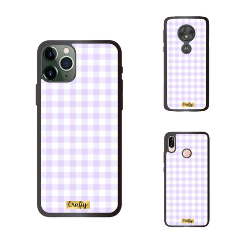 Funda Rubber Case TPU Cuadritos Lila