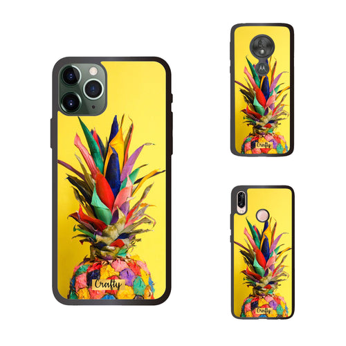 Funda Rubber Case TPU Piñas Amarillas
