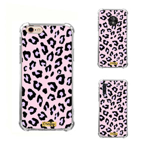 Funda Glossy Reforzada Animal Print Rosa