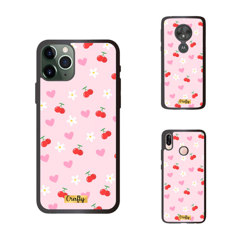 Funda Rubber Case TPU Cerezas y Margaritas