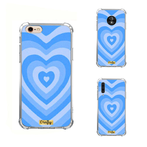 Funda Glossy Reforzada Corazon Azul