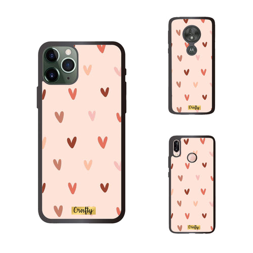 Funda Rubber Case TPU Corazones Rojos
