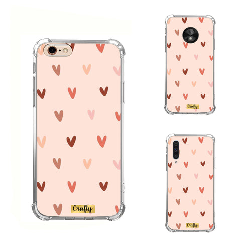 Funda Glossy Reforzada Corazones Rojos