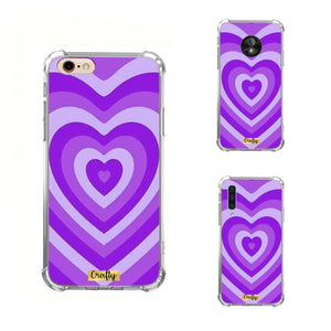 Funda Glossy Reforzada Corazon Morado