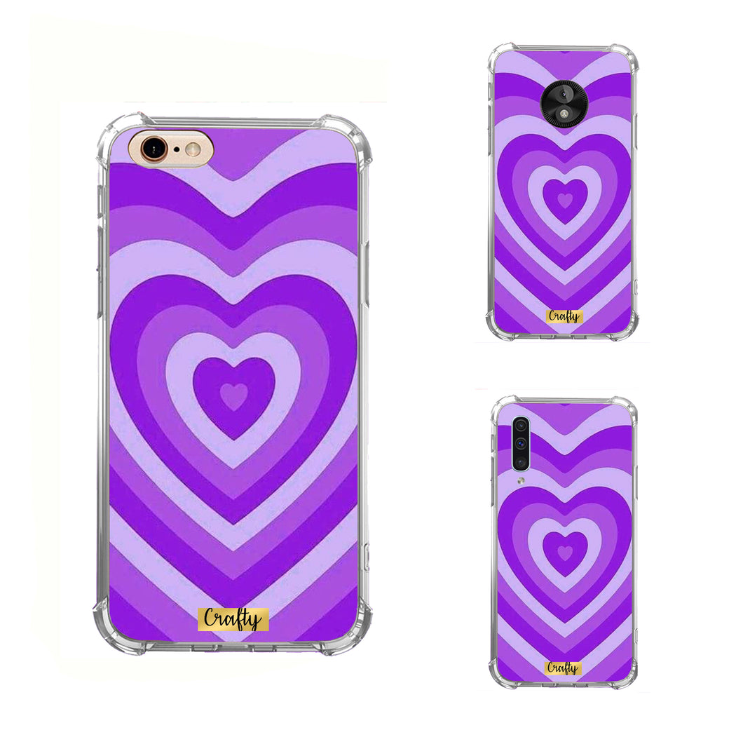 Funda Glossy Reforzada Corazon Morado