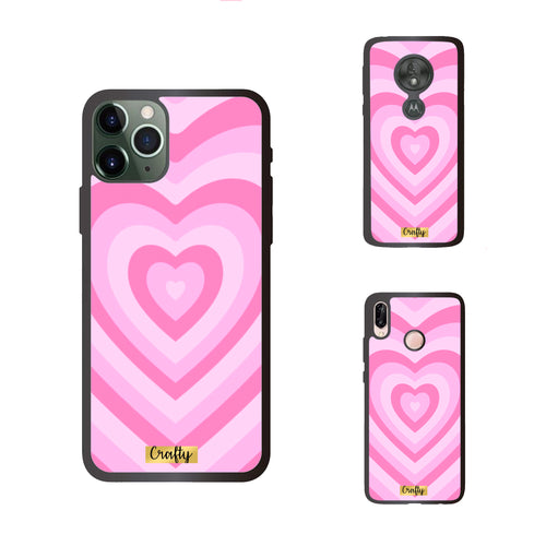 Funda Rubber Case TPU Corazon Rosa