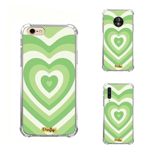 Funda Glossy Reforzada Corazon Verde