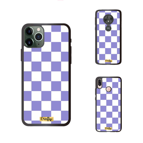 Funda Glossy Reforzada Cuadros Lila