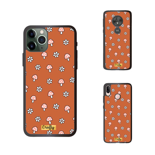 Funda Rubber Case TPU Flores y Honguitos
