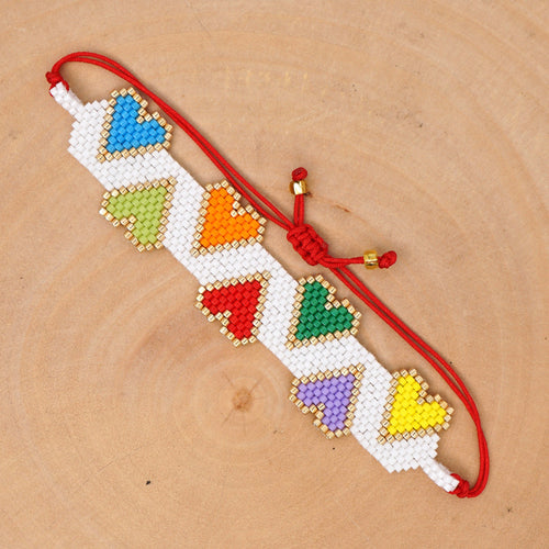 Pulsera Corazones Colores