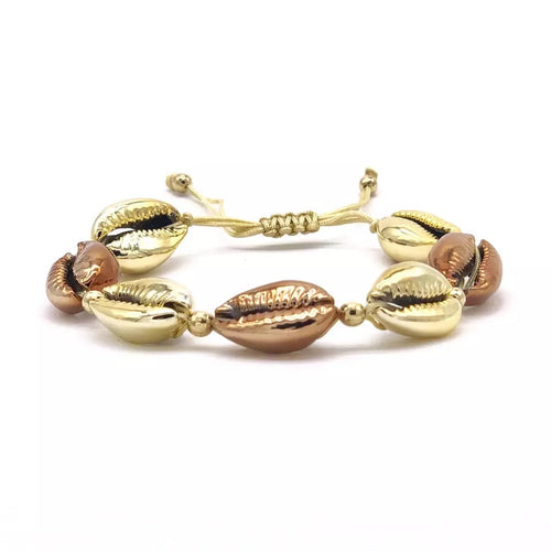 Pulsera Conchas Dorado y Bronce