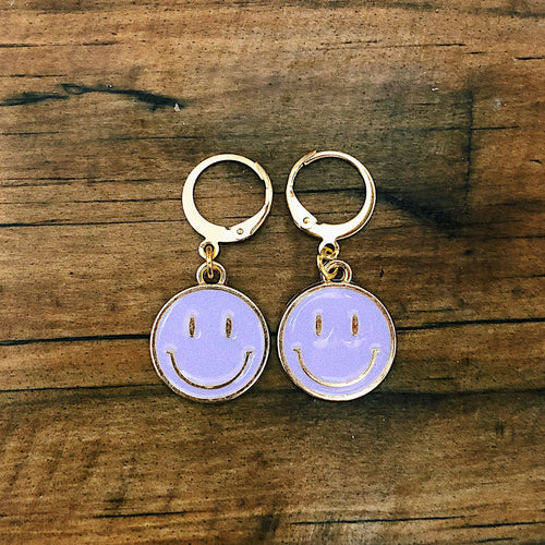 Aretes Carita Feliz Lila
