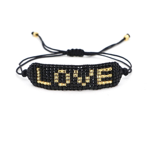 Pulsera Love Negro y Dorado