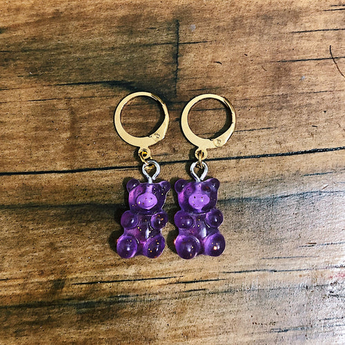 Aretes Ositos Morado