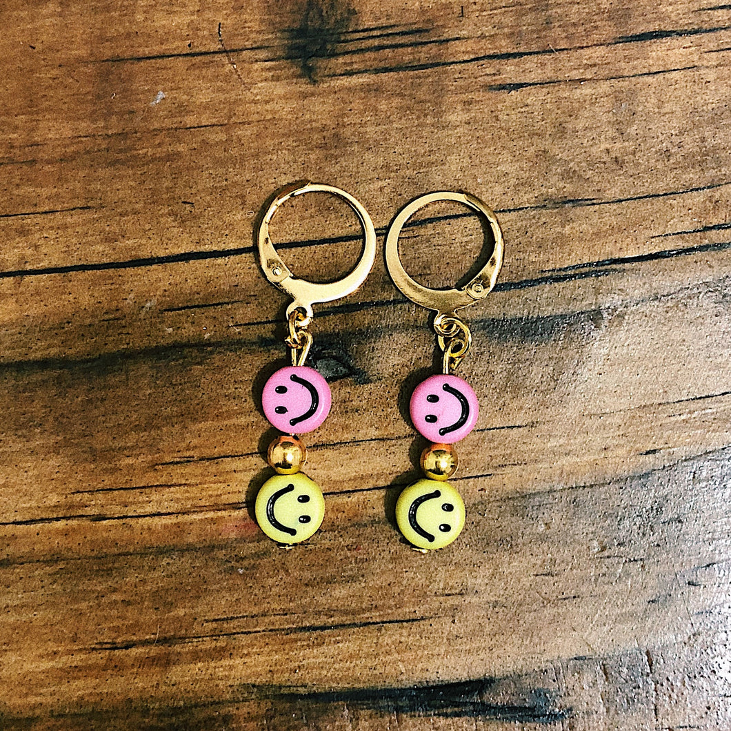 Aretes Caritas Rosa Amarillo
