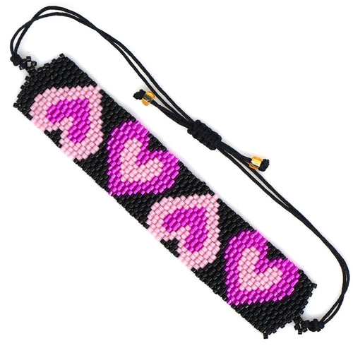 Pulsera Corazones Rosas