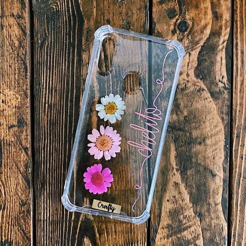 Funda Margaritas con Nombre Rosa y Blanco