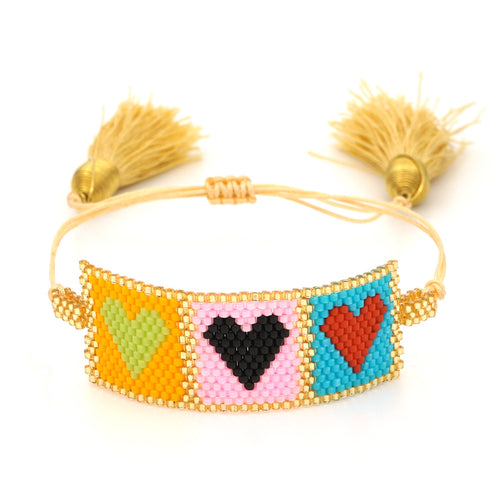 Pulsera Corazones Colores