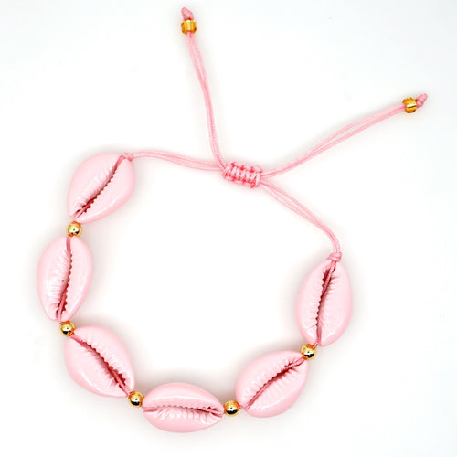 Pulsera Conchas Rosa Claro