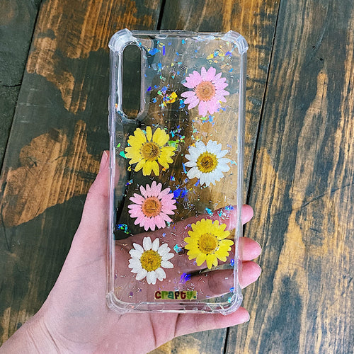 Funda Flores Rosa Amarillo y Blanco