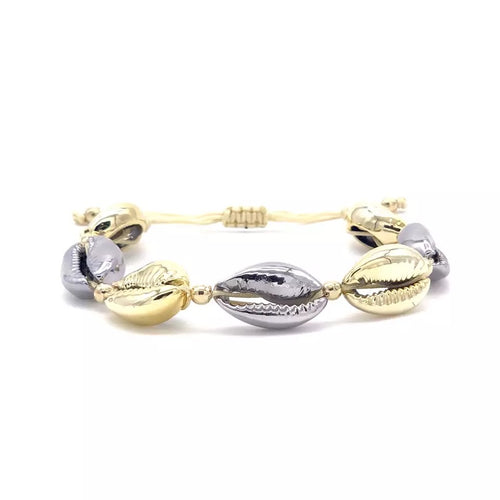 Pulsera Conchas Dorado y Plateado