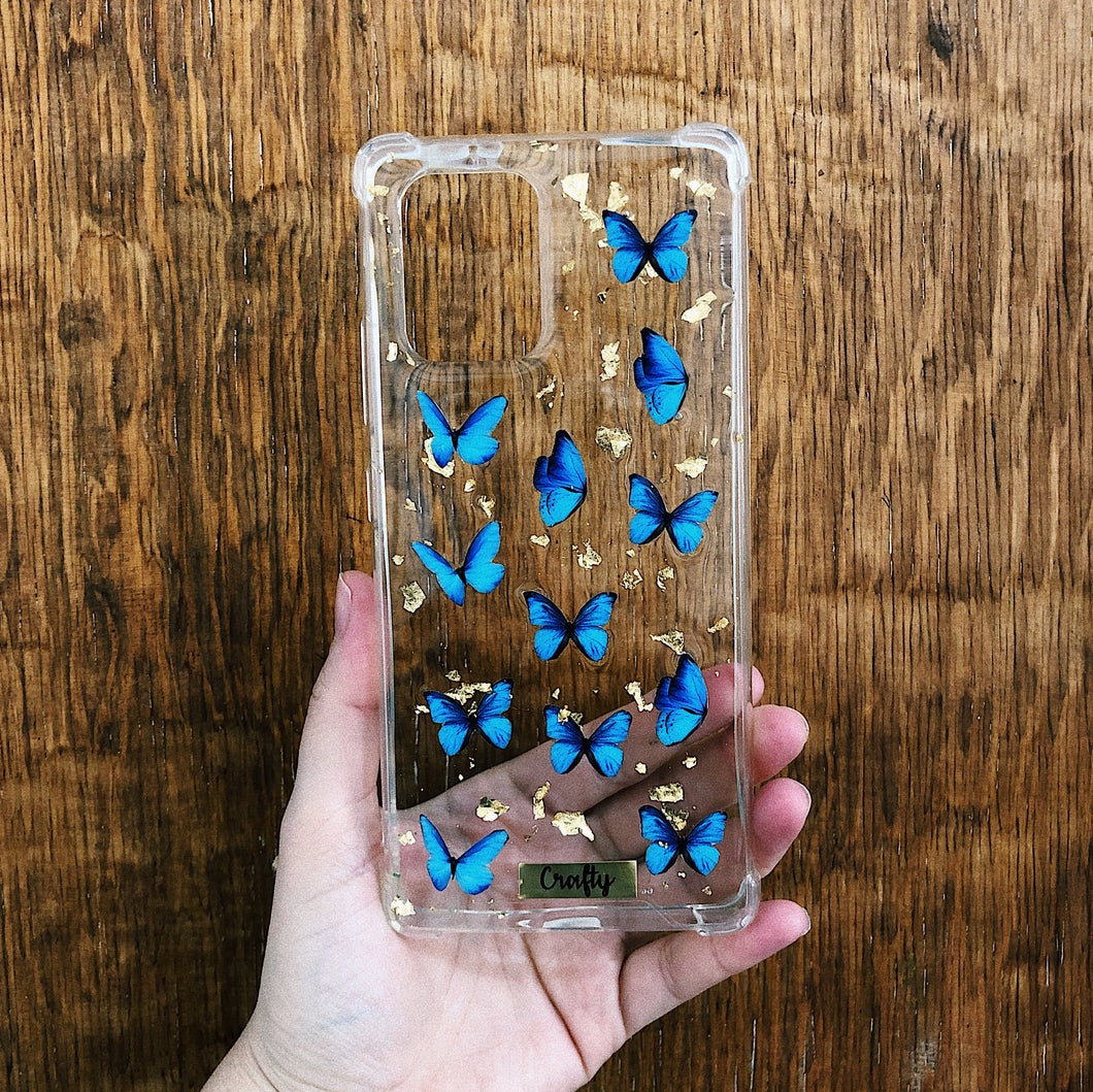Funda Mariposas Azul Glossy Reforzada
