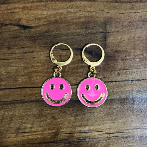 Aretes Carita Feliz Rosa