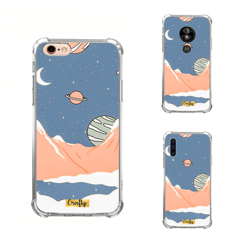 Funda Glossy Reforzada Montañas y planetas