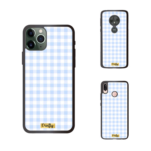 Funda Rubber Case TPU Cuadros celestes