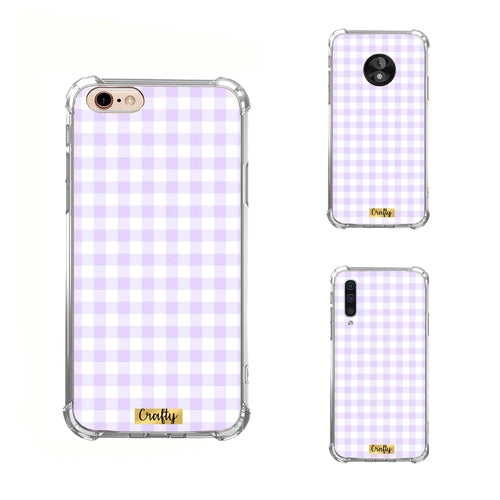 Funda Glossy Reforzada Cuadritos Lila